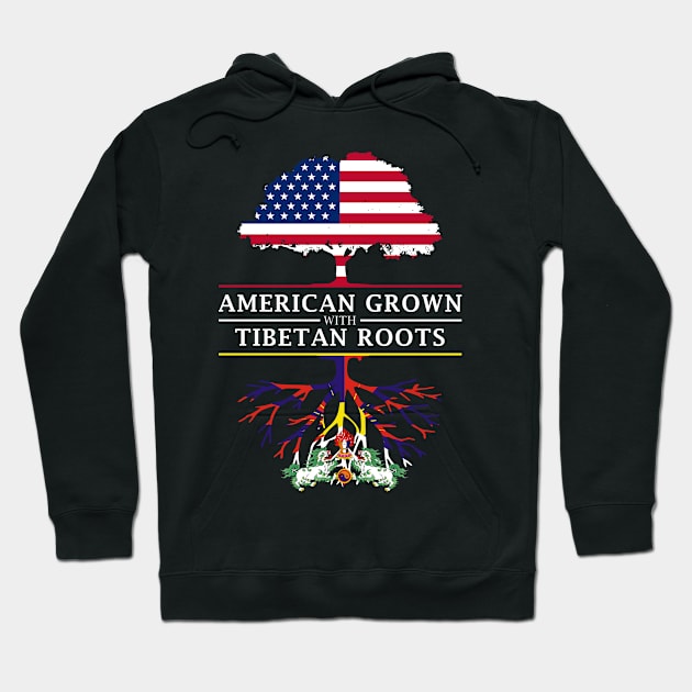 American Grown with Tibetan Roots - Tibet Design Hoodie by Family Heritage Gifts